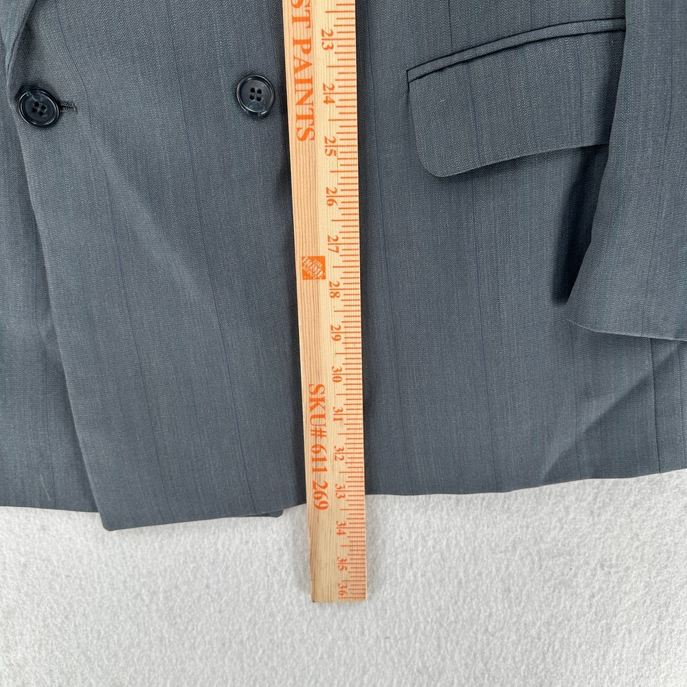 Stafford Mens Blazer Jacket 42R Sport Coat Suit Double Breasted Bluish Grey - Picture 6 of 11